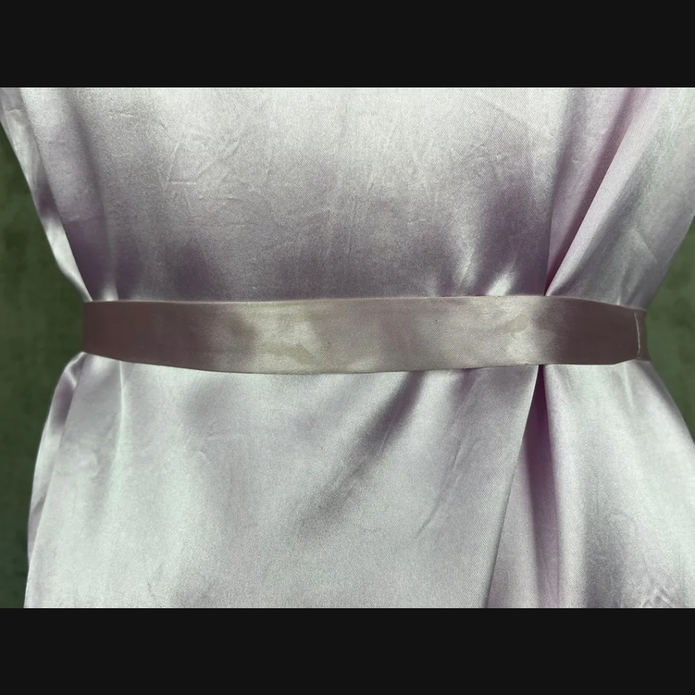 1930s Lavender Bias Cut Satin Gown - Picture 7 of 9